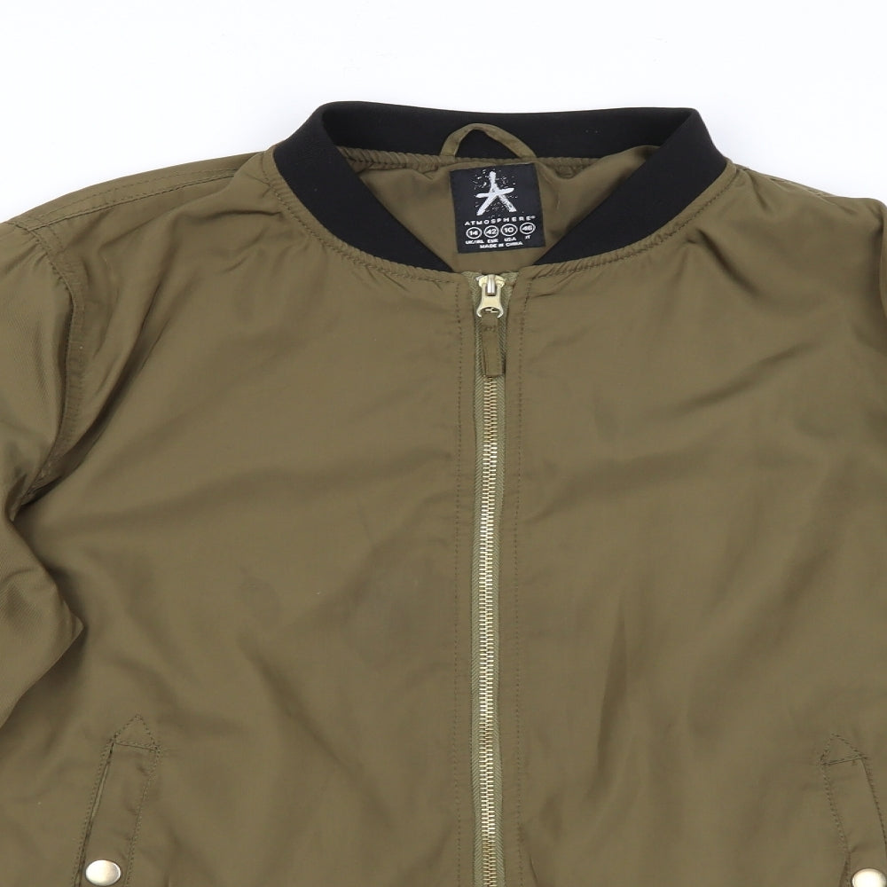 Primark Womens Green   Bomber Jacket Jacket Size 14  Zip