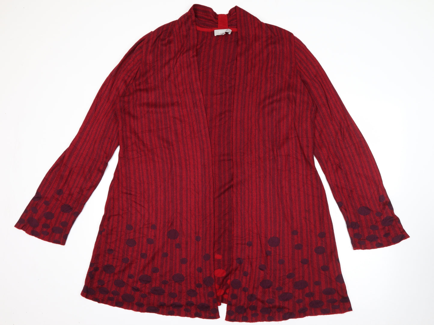 Per Una Womens Red V-Neck  Viscose Cardigan Jumper Size 16