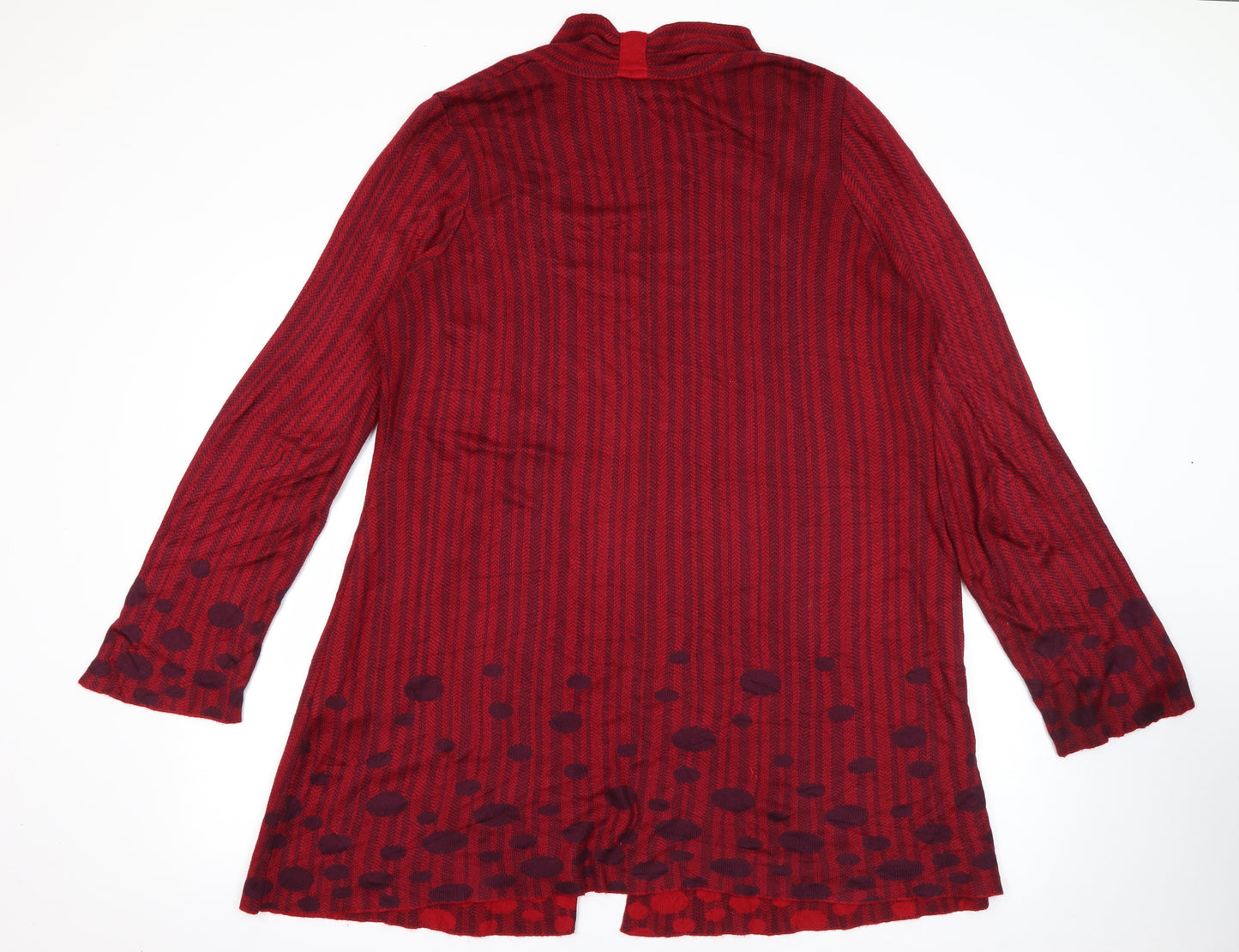 Per Una Womens Red V-Neck  Viscose Cardigan Jumper Size 16