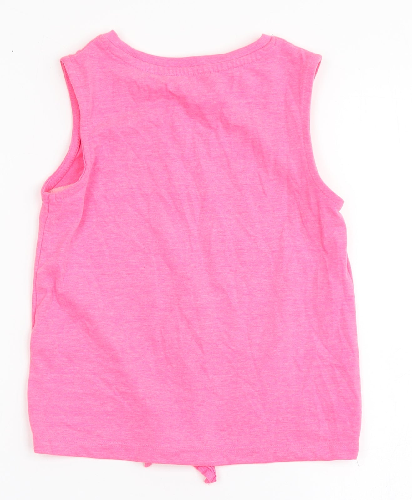 George Girls Pink  Polyester Basic Tank Size 6-7 Years Round Neck Pullover - Flamingo