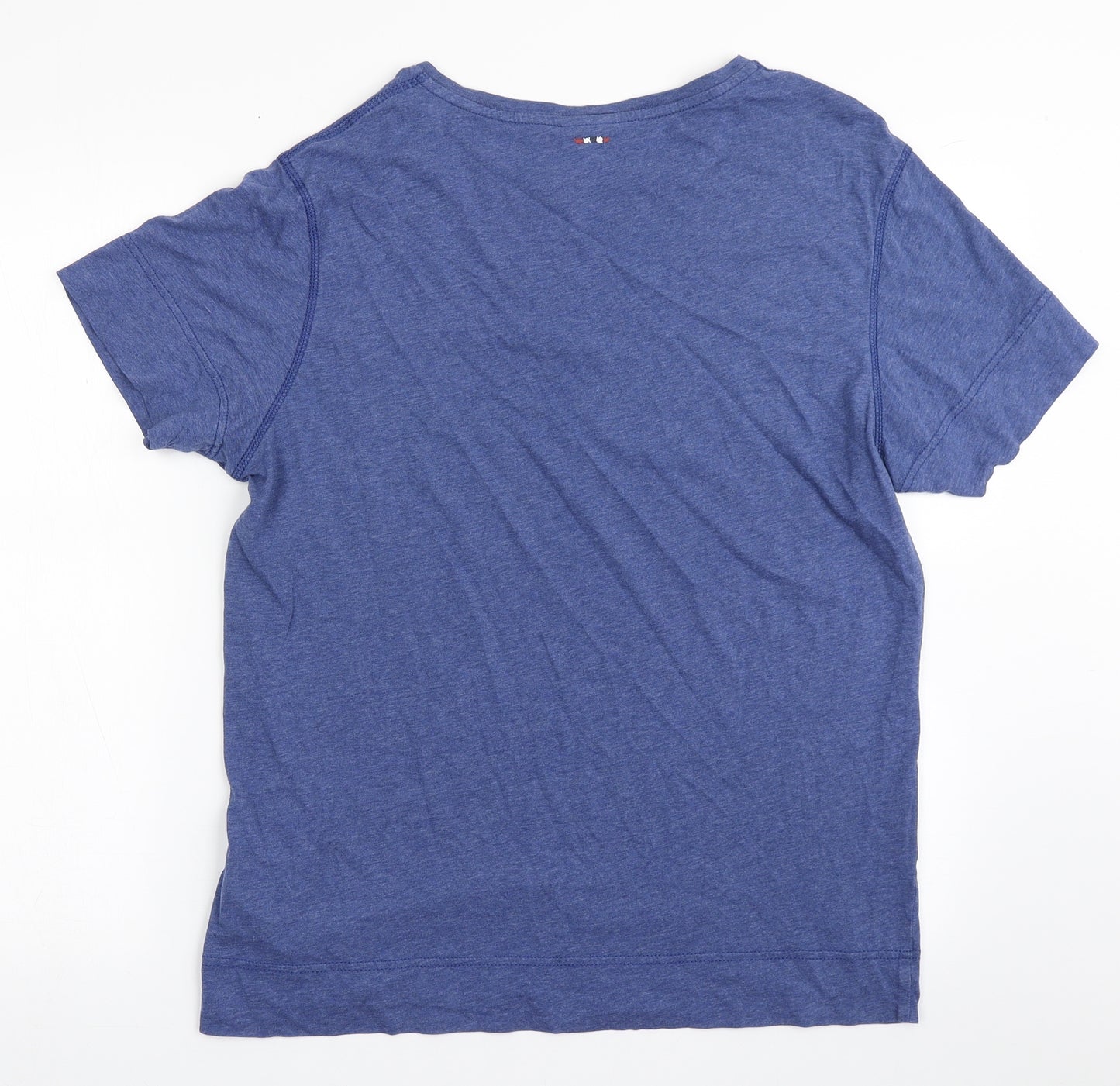 Napapijri Mens Blue  Cotton  T-Shirt Size L Round Neck