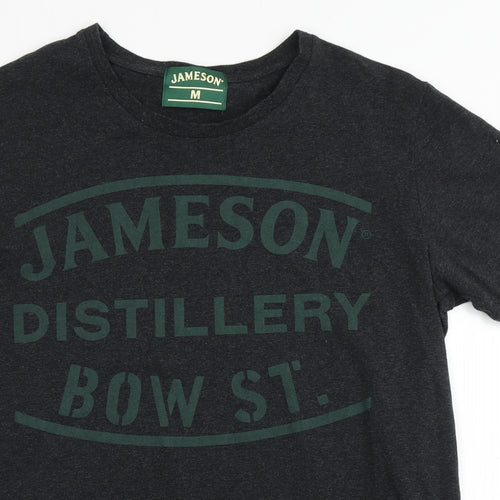 Jameson Mens Grey  Cotton  T-Shirt Size M Round Neck  - Distillery