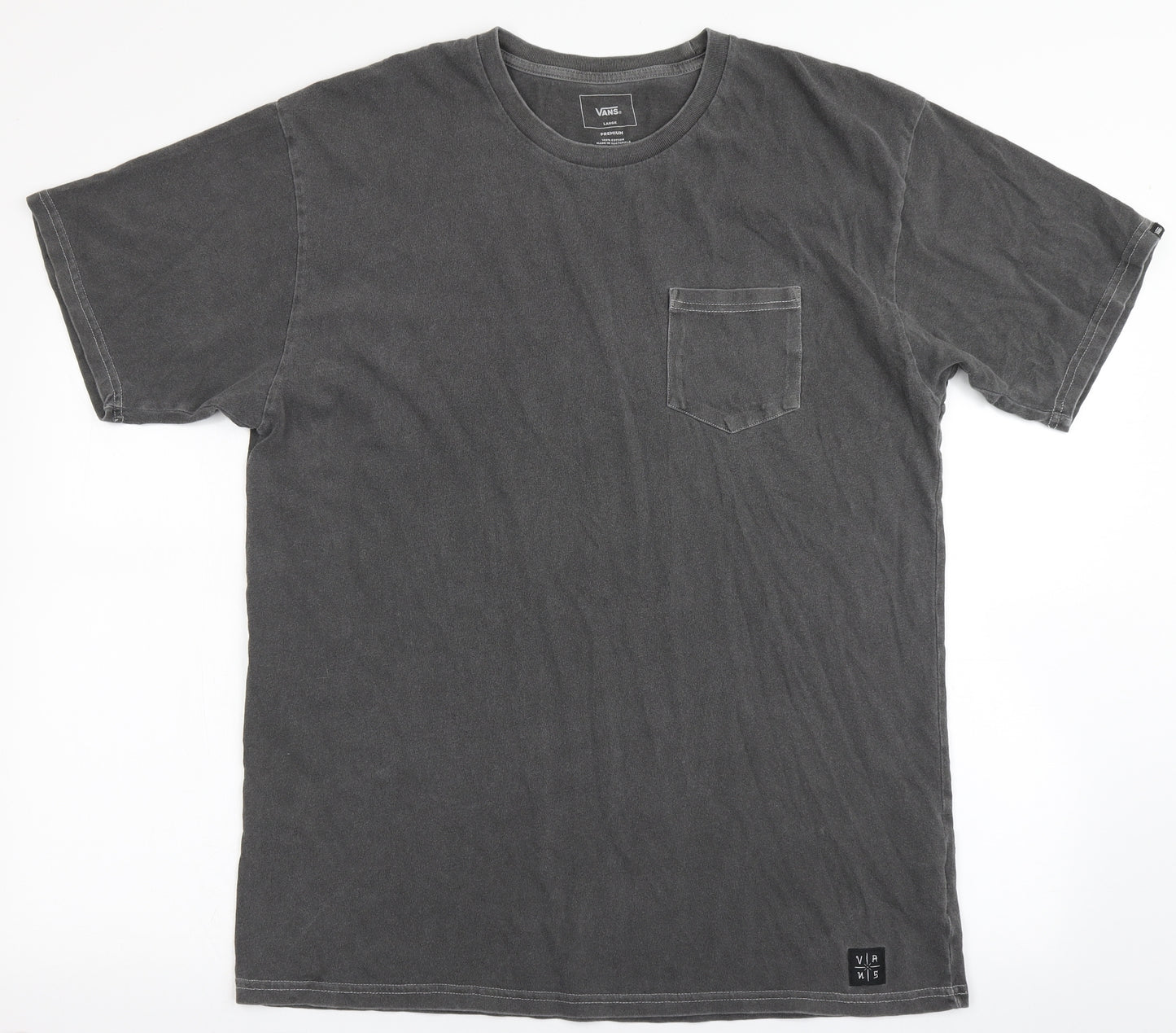VANS Mens Grey  Cotton  T-Shirt Size L Round Neck