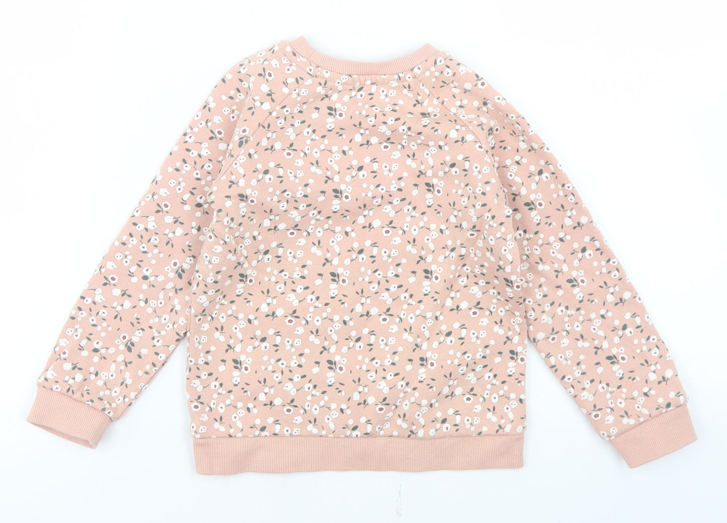 Primark Girls Pink Floral Cotton Pullover Sweatshirt Size 2-3 Years