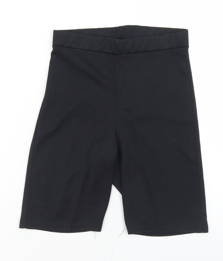 Boohoo Womens Black Polyester Biker Shorts Size 6 L8 in Regular