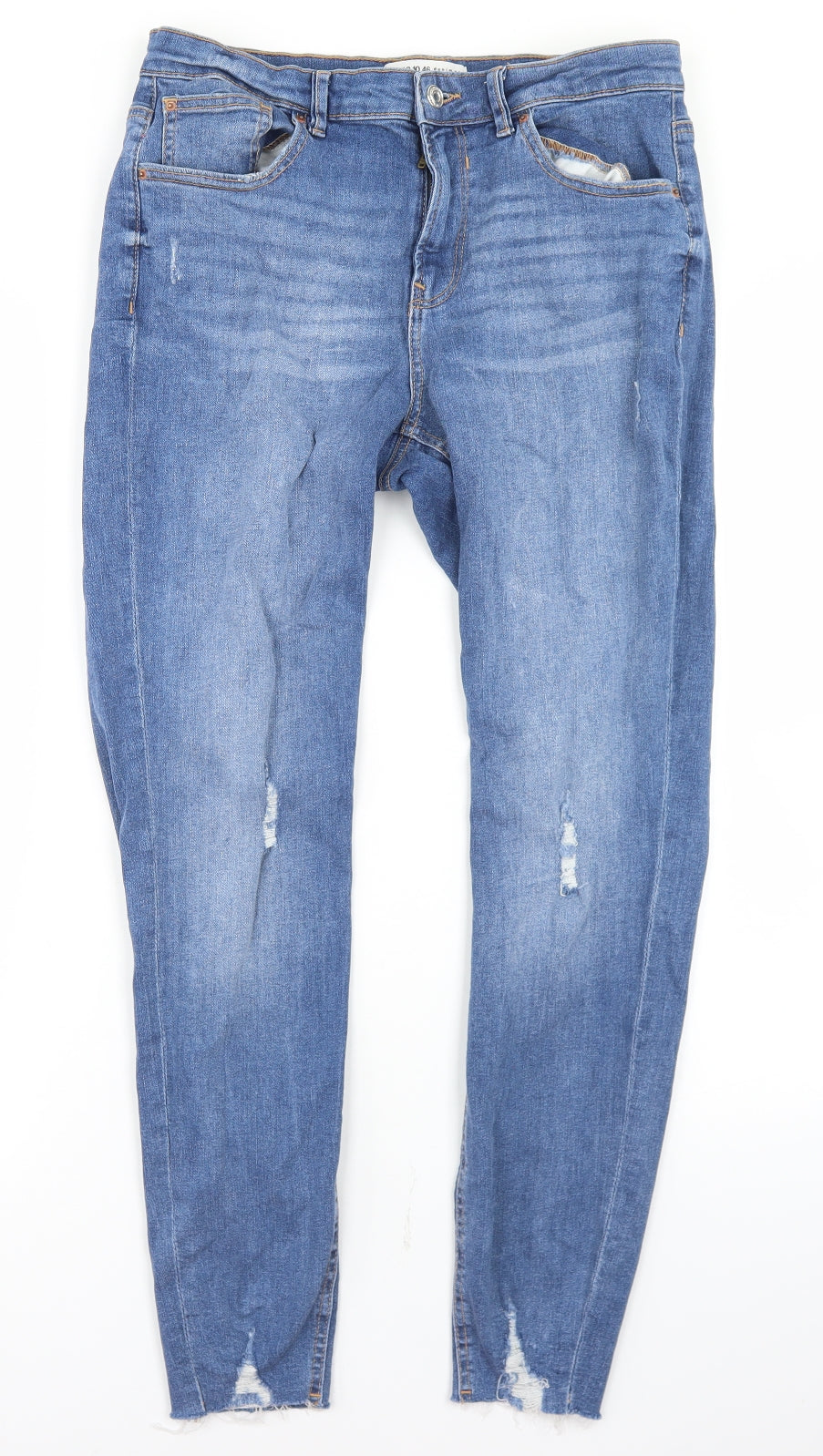 Denim Co Womens Blue  Cotton Skinny Jeans Size 14 L27 in Regular Button
