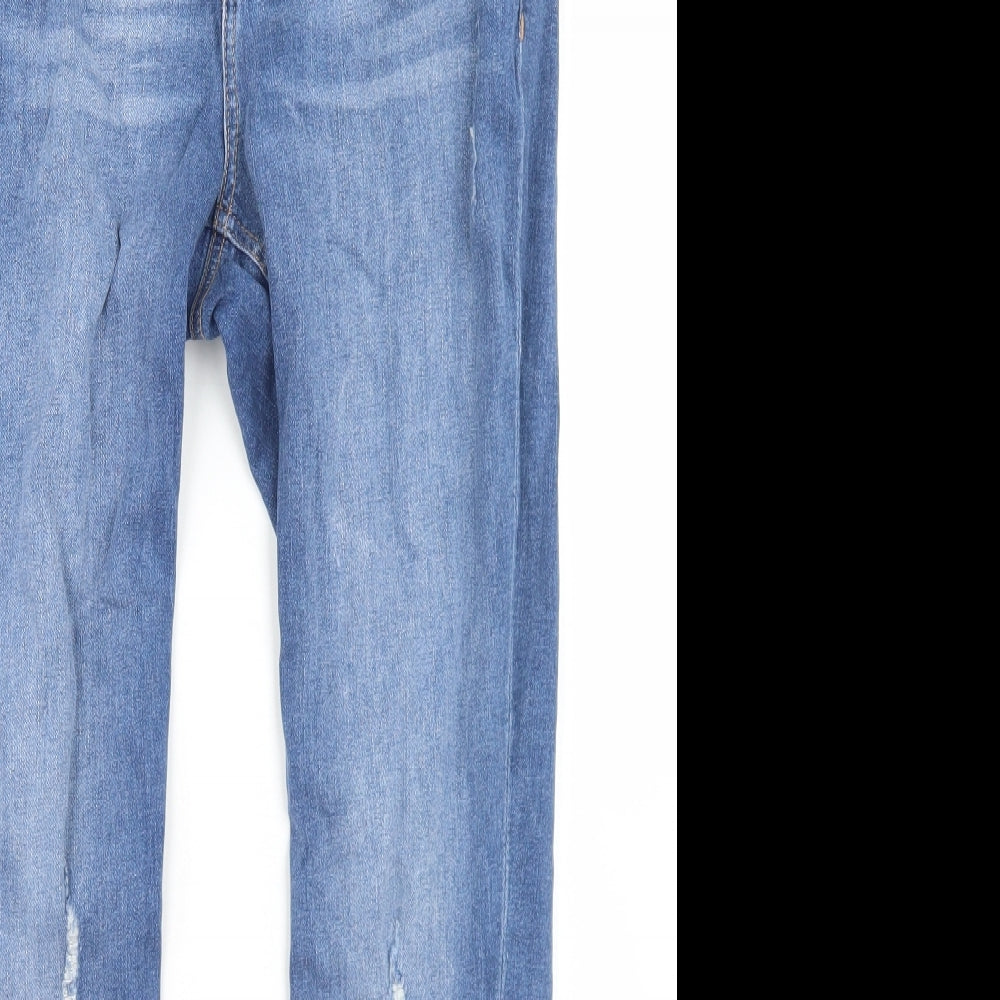 Denim Co Womens Blue  Cotton Skinny Jeans Size 14 L27 in Regular Button