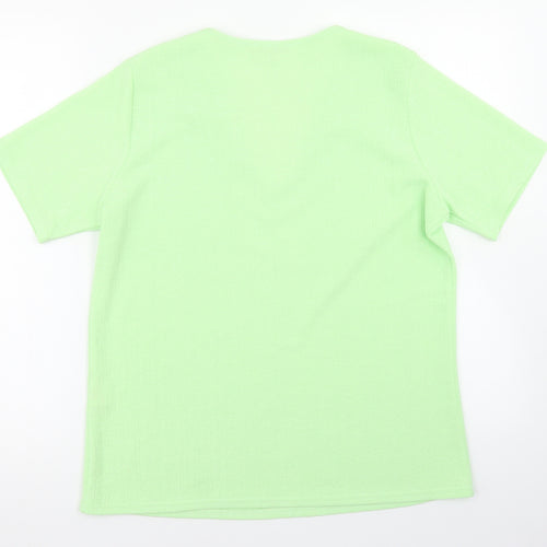 Gerard Womens Green  Polyester Basic Blouse Size 14 V-Neck