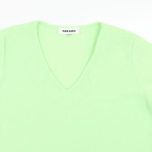 Gerard Womens Green  Polyester Basic Blouse Size 14 V-Neck