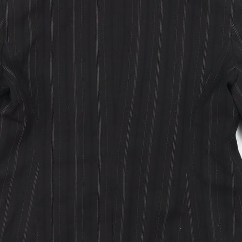Dunnes Stores Womens Black Striped Polyester Jacket Blazer Size 14