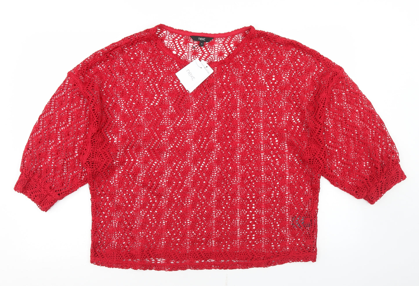 NEXT Womens Red Round Neck  Polyester Pullover Jumper Size 16
