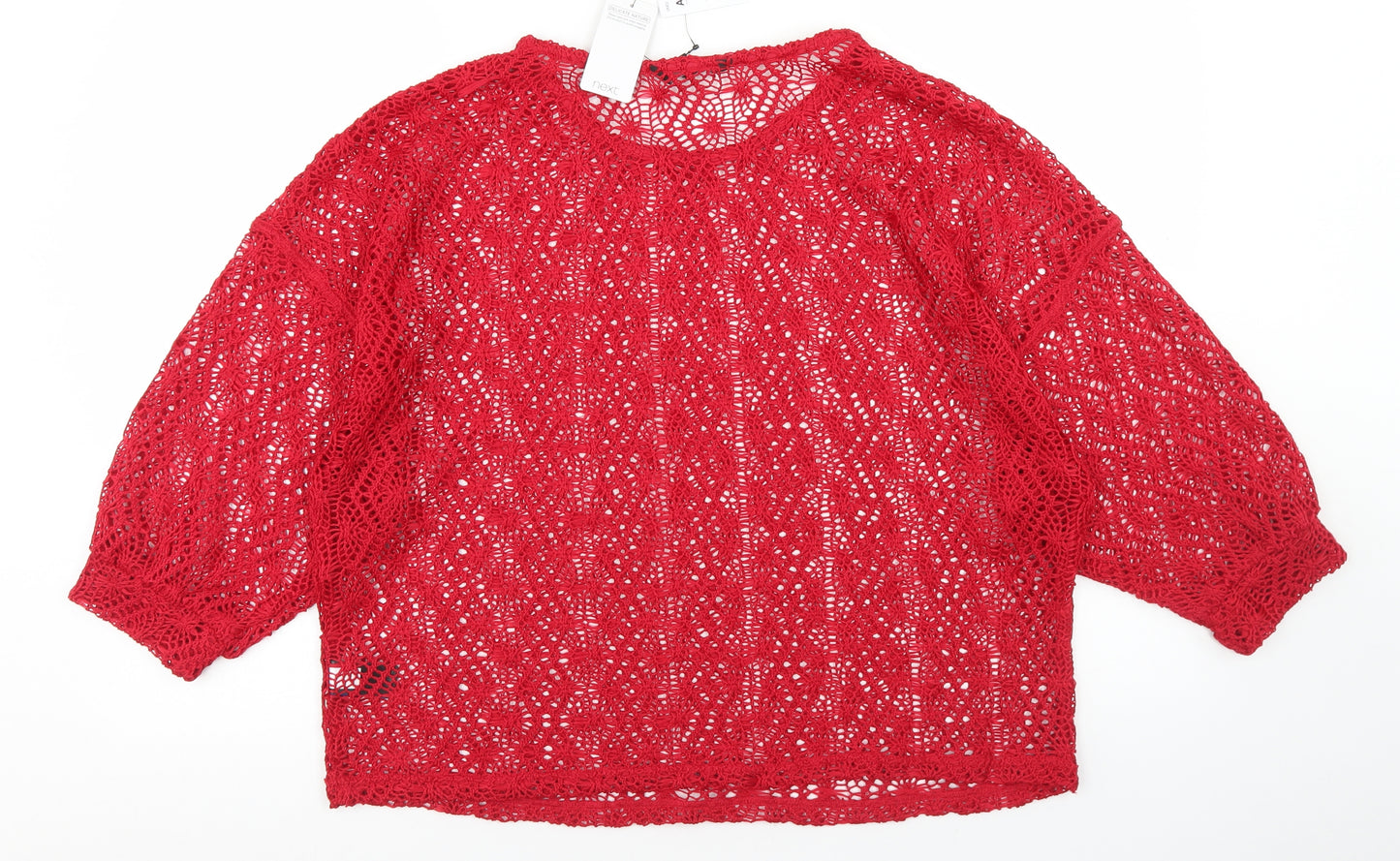NEXT Womens Red Round Neck  Polyester Pullover Jumper Size 16