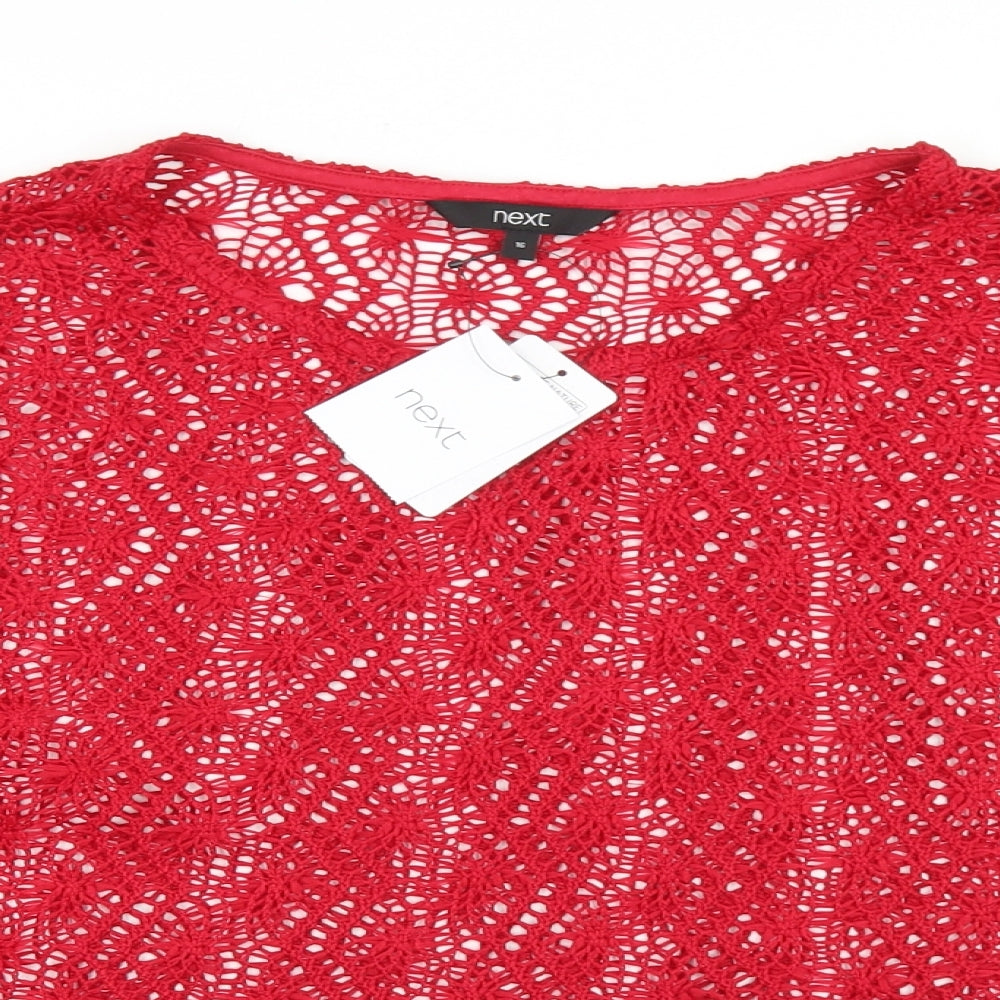 NEXT Womens Red Round Neck  Polyester Pullover Jumper Size 16