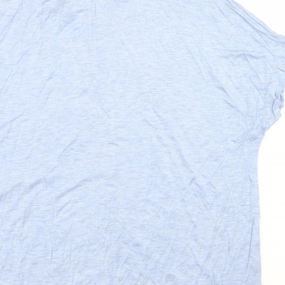 Marks and Spencer Womens Blue  Viscose Basic Button-Up Size 16 Collared