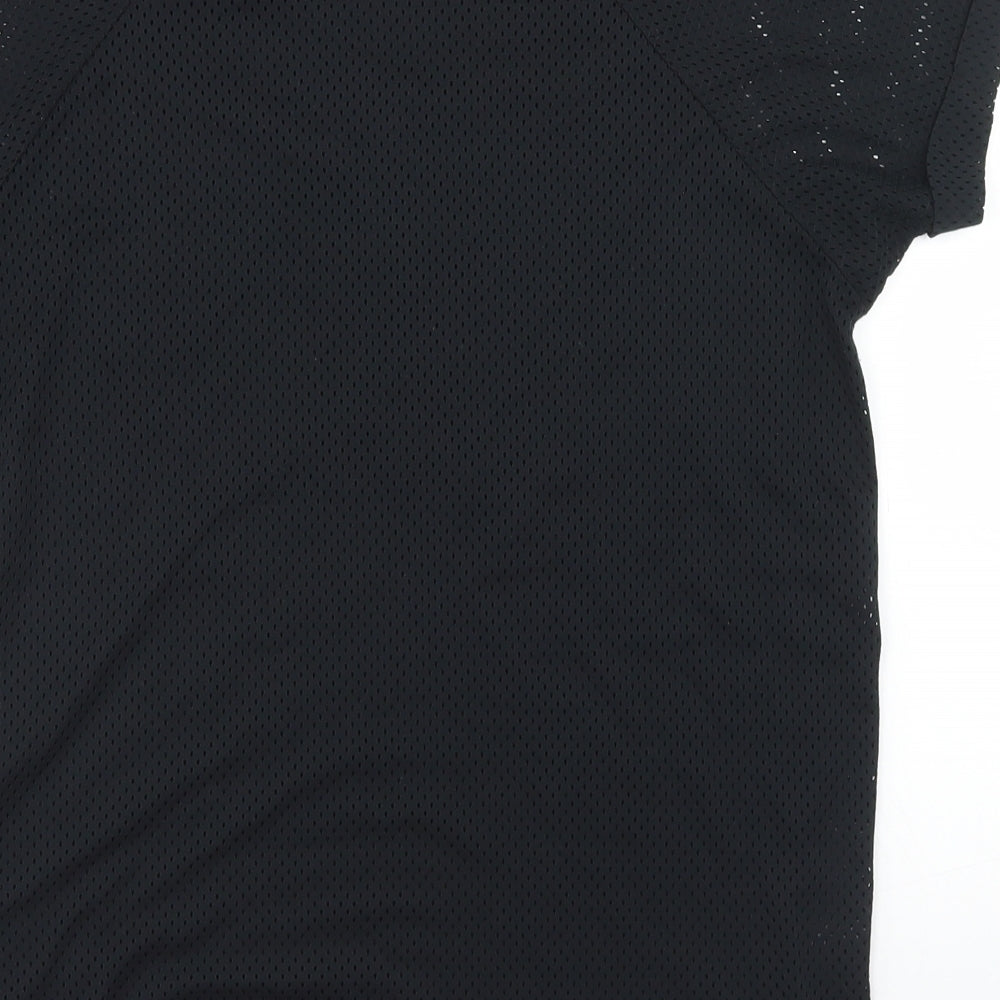 New Look Womens Black  Polyester Jersey T-Shirt Size 12 Crew Neck