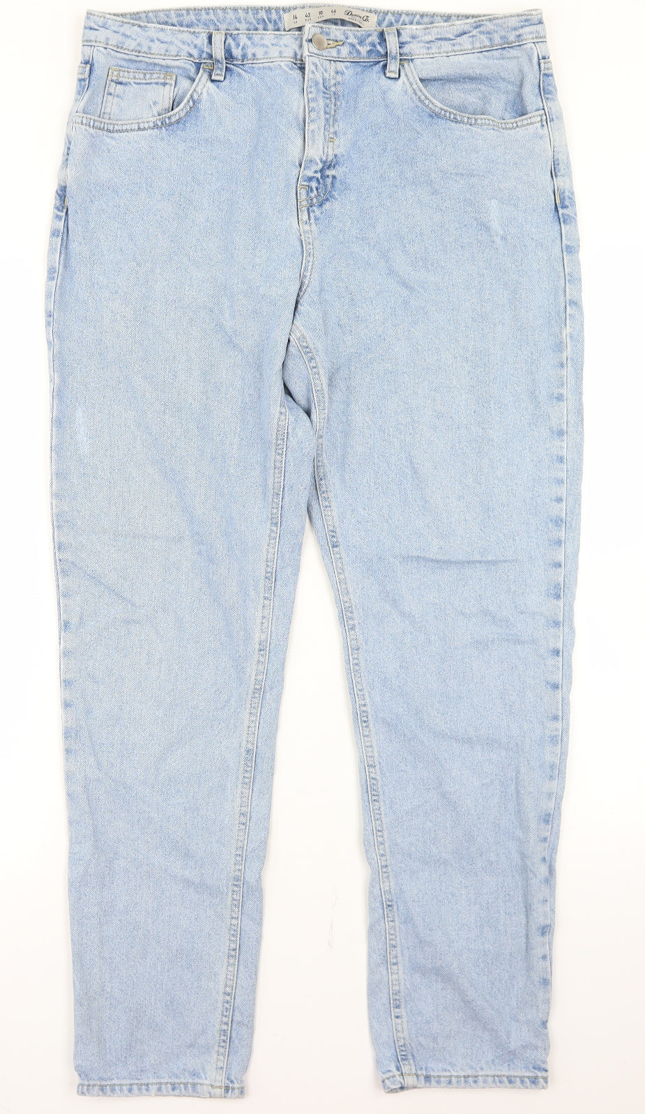 Denim Co Womens Blue  Cotton Mom Jeans Size 14 L28 in Regular Button