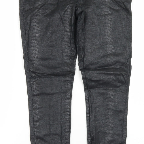 NEXT Womens Black  Cotton Jegging Jeans Size 12 L28 in Regular Button