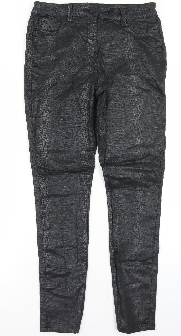 NEXT Womens Black  Cotton Jegging Jeans Size 12 L28 in Regular Button