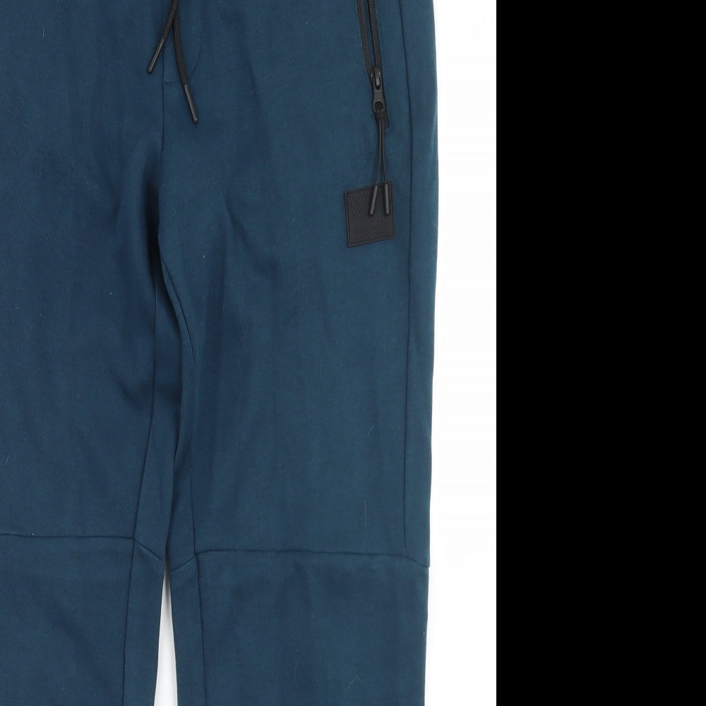 F&F Mens Blue  Cotton Jogger Trousers Size M L28 in Regular Drawstring