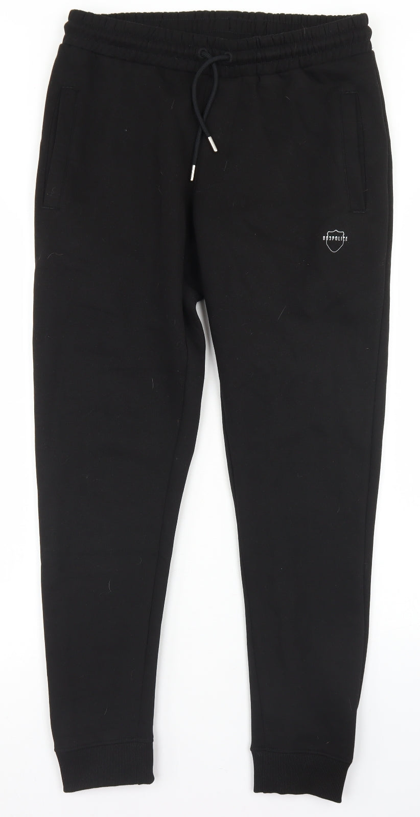 883 Police Mens Black  Cotton Jogger Trousers Size M L28 in Regular Drawstring
