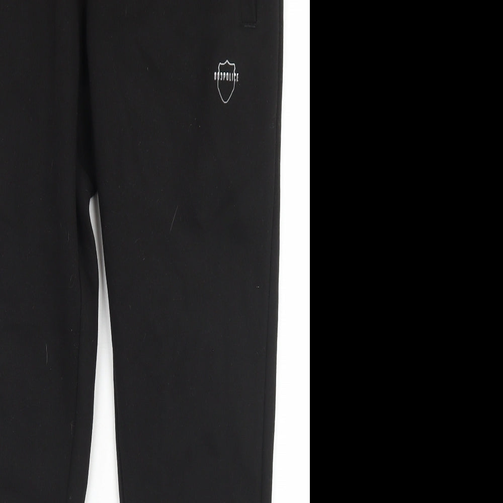 883 Police Mens Black  Cotton Jogger Trousers Size M L28 in Regular Drawstring