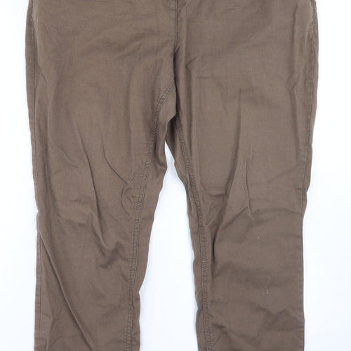 NEXT Womens Brown  Polyester Chino Trousers Size 38 in L28 in Regular Button