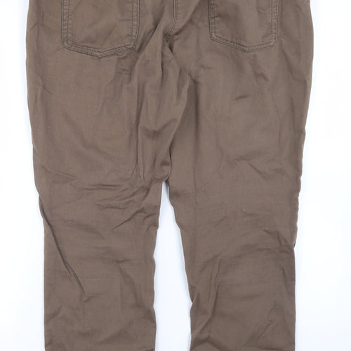 NEXT Womens Brown  Polyester Chino Trousers Size 38 in L28 in Regular Button