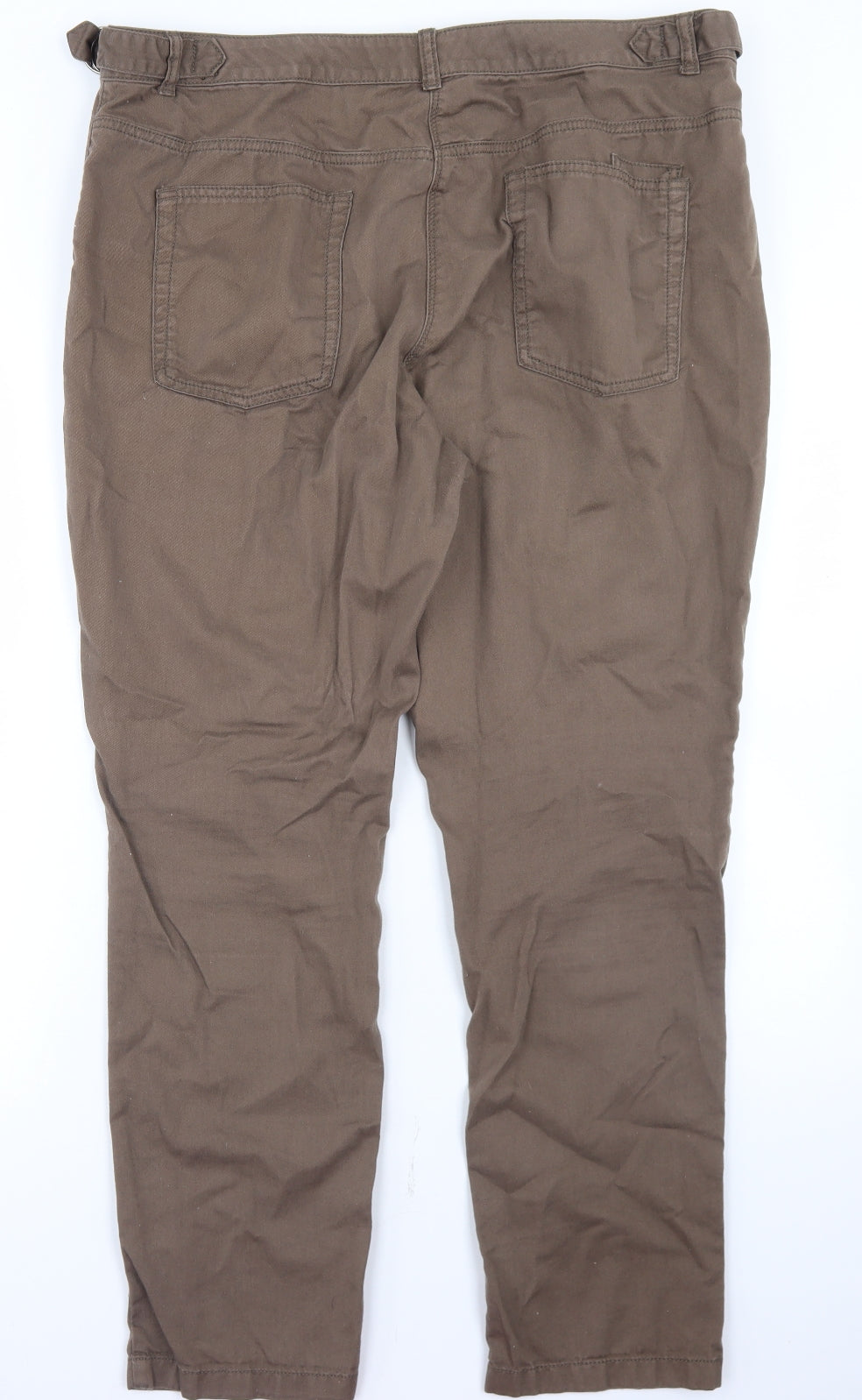 NEXT Womens Brown  Polyester Chino Trousers Size 38 in L28 in Regular Button