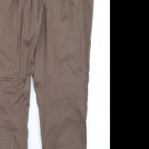 NEXT Womens Brown  Polyester Chino Trousers Size 38 in L28 in Regular Button