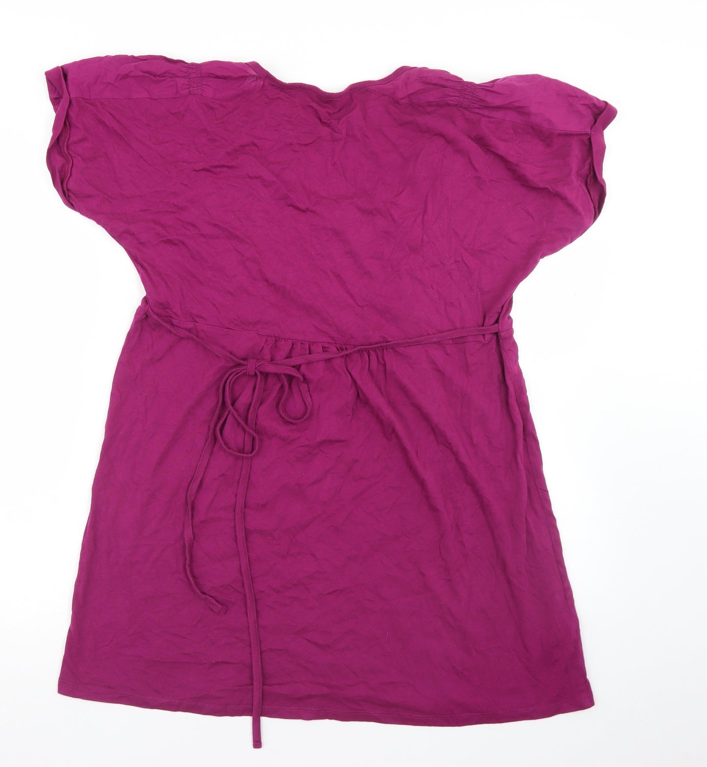 Laura Ashley Womens Purple  Cotton Basic T-Shirt Size 16 Round Neck