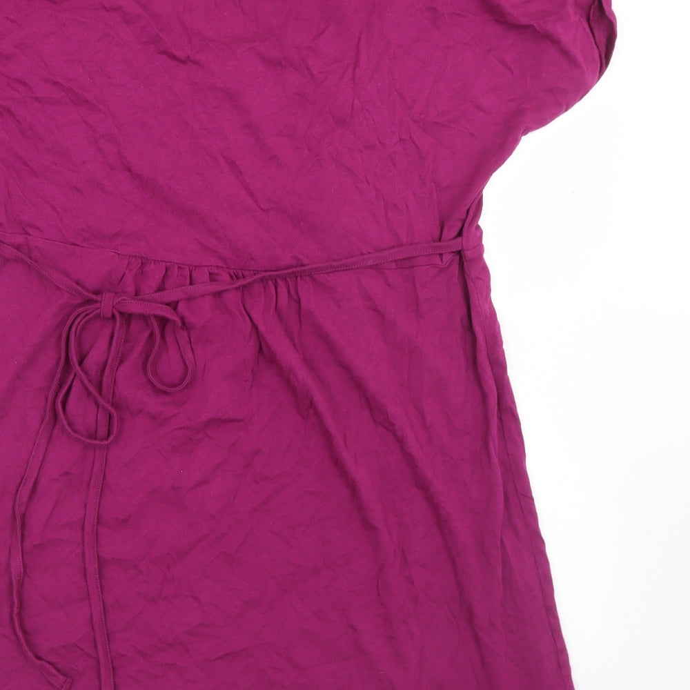 Laura Ashley Womens Purple  Cotton Basic T-Shirt Size 16 Round Neck