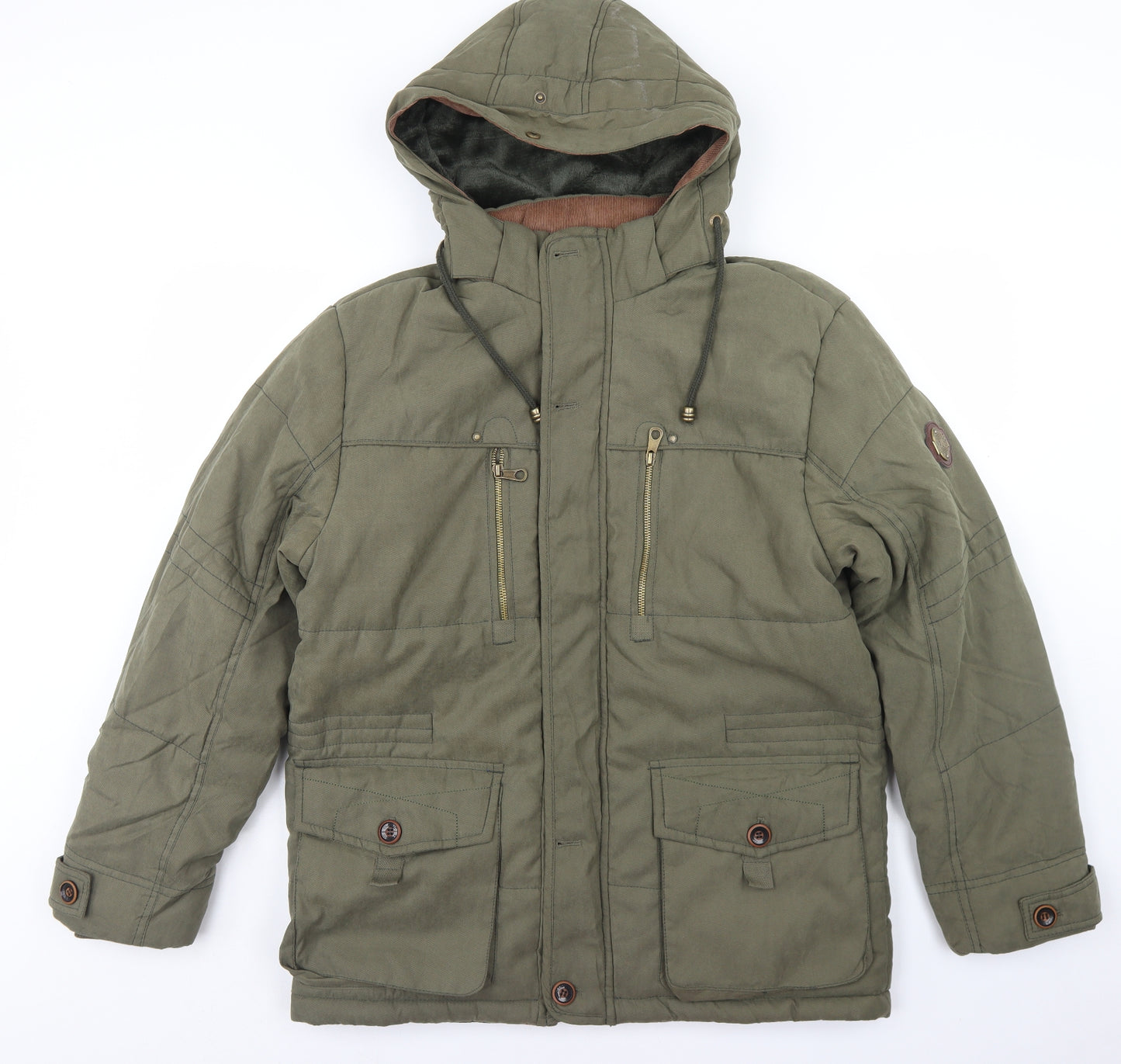 Classic Mens Green   Parka Coat Size M  Zip