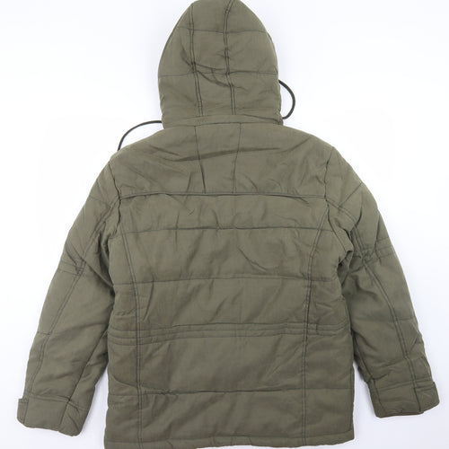 Classic Mens Green   Parka Coat Size M  Zip