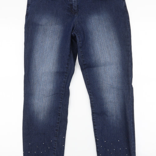 BPC Collection Womens Blue  Cotton Skinny Jeans Size 10 L26 in Regular Zip