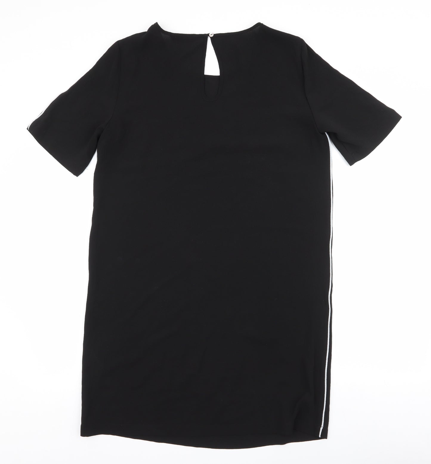 Only Womens Black  Polyester Pencil Dress  Size 10  Round Neck Button