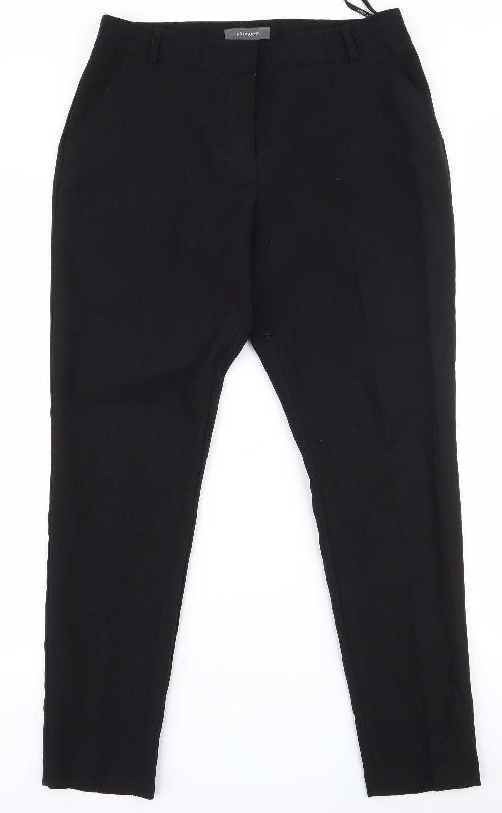 Primark Womens Black  Polyester Dress Pants Trousers Size 12 L28 in Regular Zip
