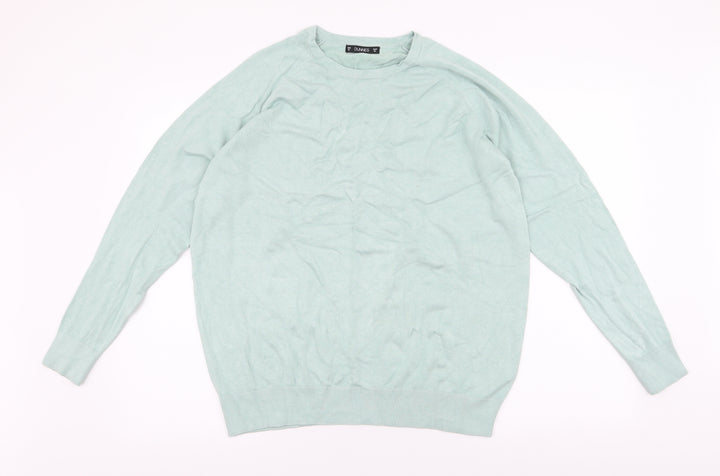 Dunnes Stores Womens Blue Round Neck  Viscose Pullover Jumper Size XL
