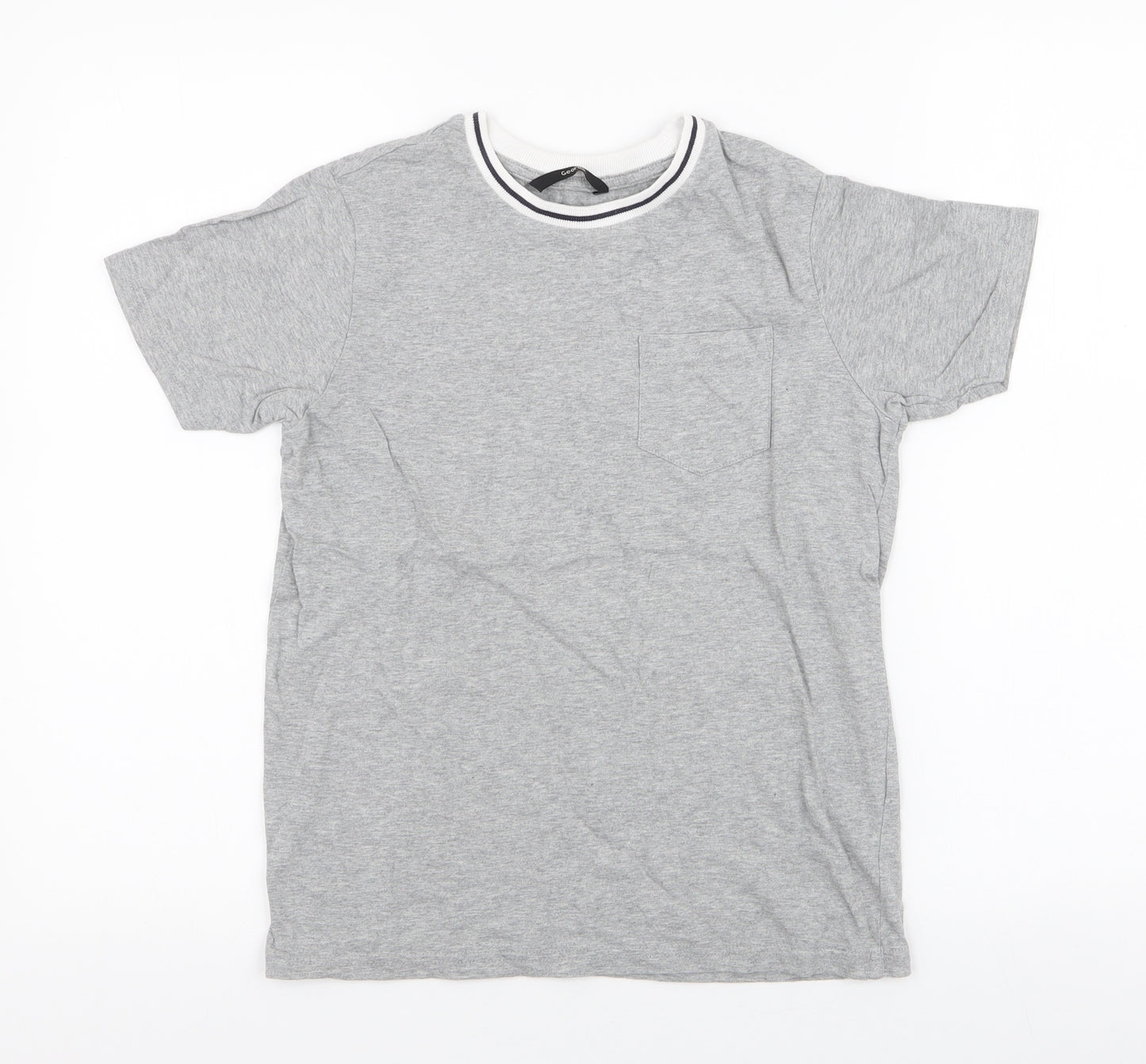 George Boys Grey  100% Cotton Jersey T-Shirt Size 10-11 Years Round Neck Pullover
