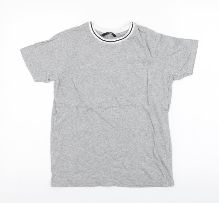 George Boys Grey  100% Cotton Jersey T-Shirt Size 10-11 Years Round Neck Pullover