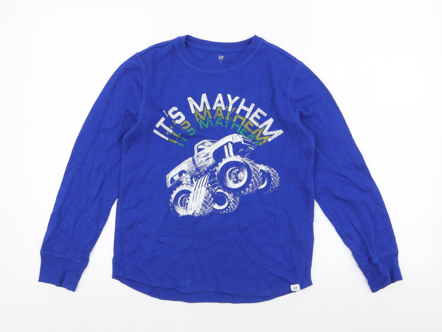 Gap Boys Blue  100% Cotton Jersey T-Shirt Size M Round Neck Pullover - Truck