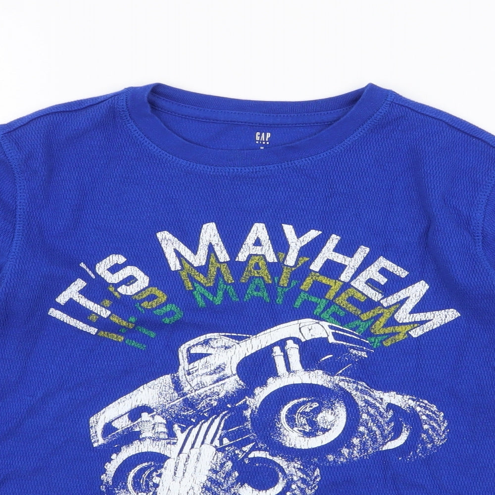Gap Boys Blue  100% Cotton Jersey T-Shirt Size M Round Neck Pullover - Truck
