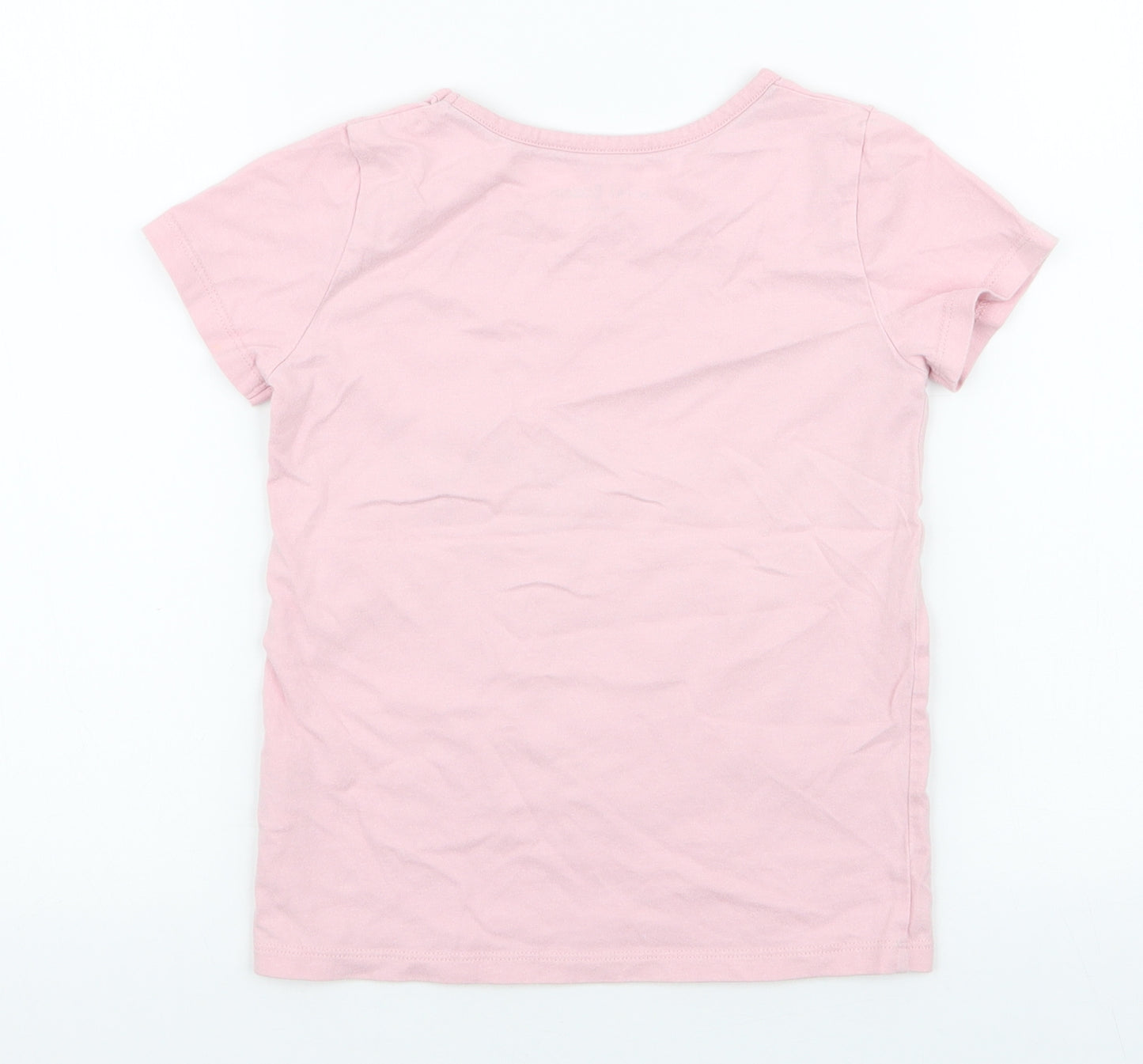 Boden Girls Pink  100% Cotton Jersey T-Shirt Size 4-5 Years Round Neck Pullover - Rabbit