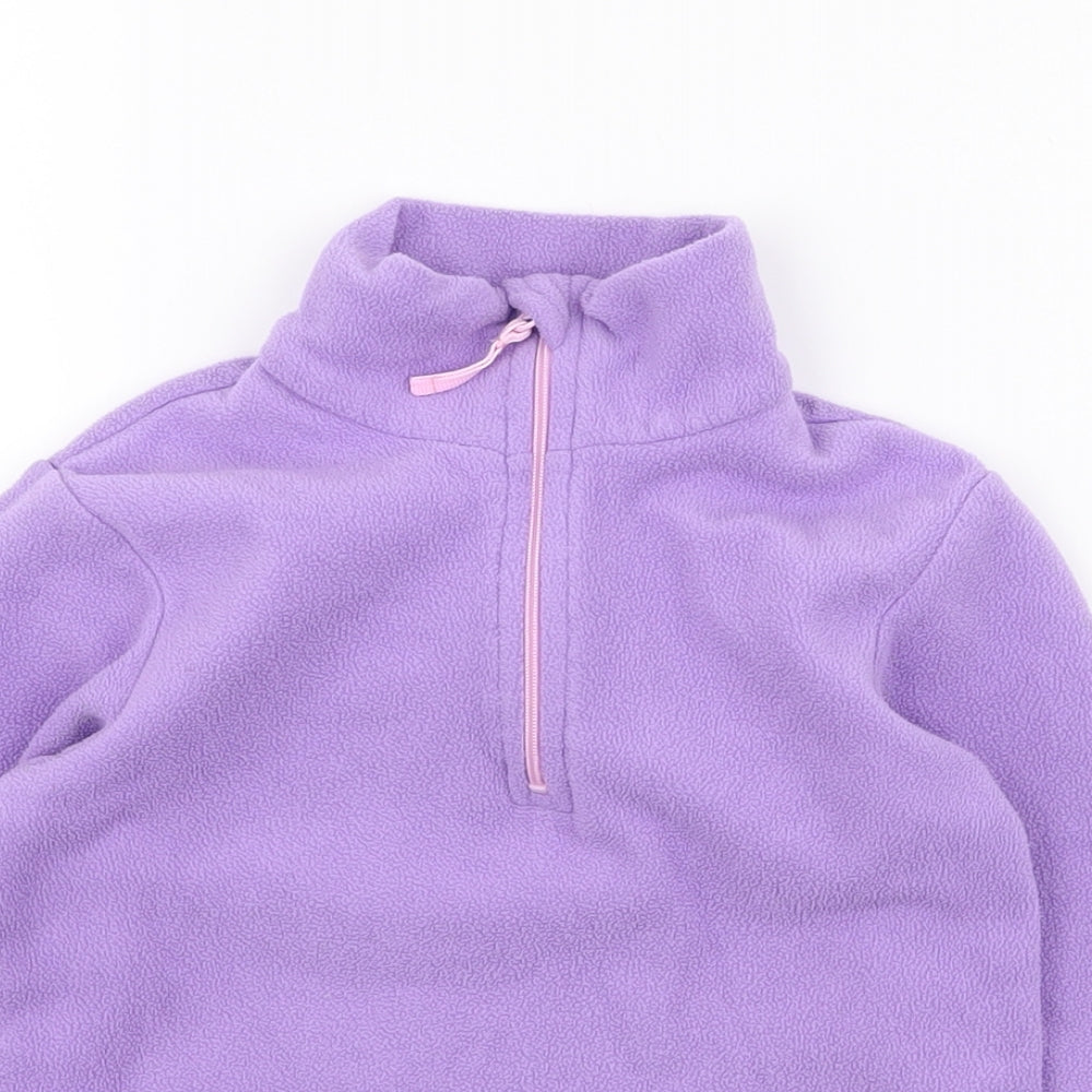 Mountain Warehouse Girls Purple  Polyester Pullover Sweatshirt Size 3-4 Years  Zip