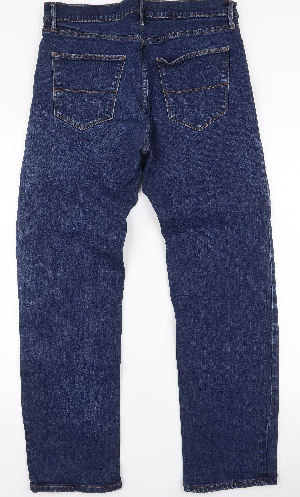 Marks and Spencer Mens Black  Cotton Straight Jeans Size 34 L31 in Regular Zip