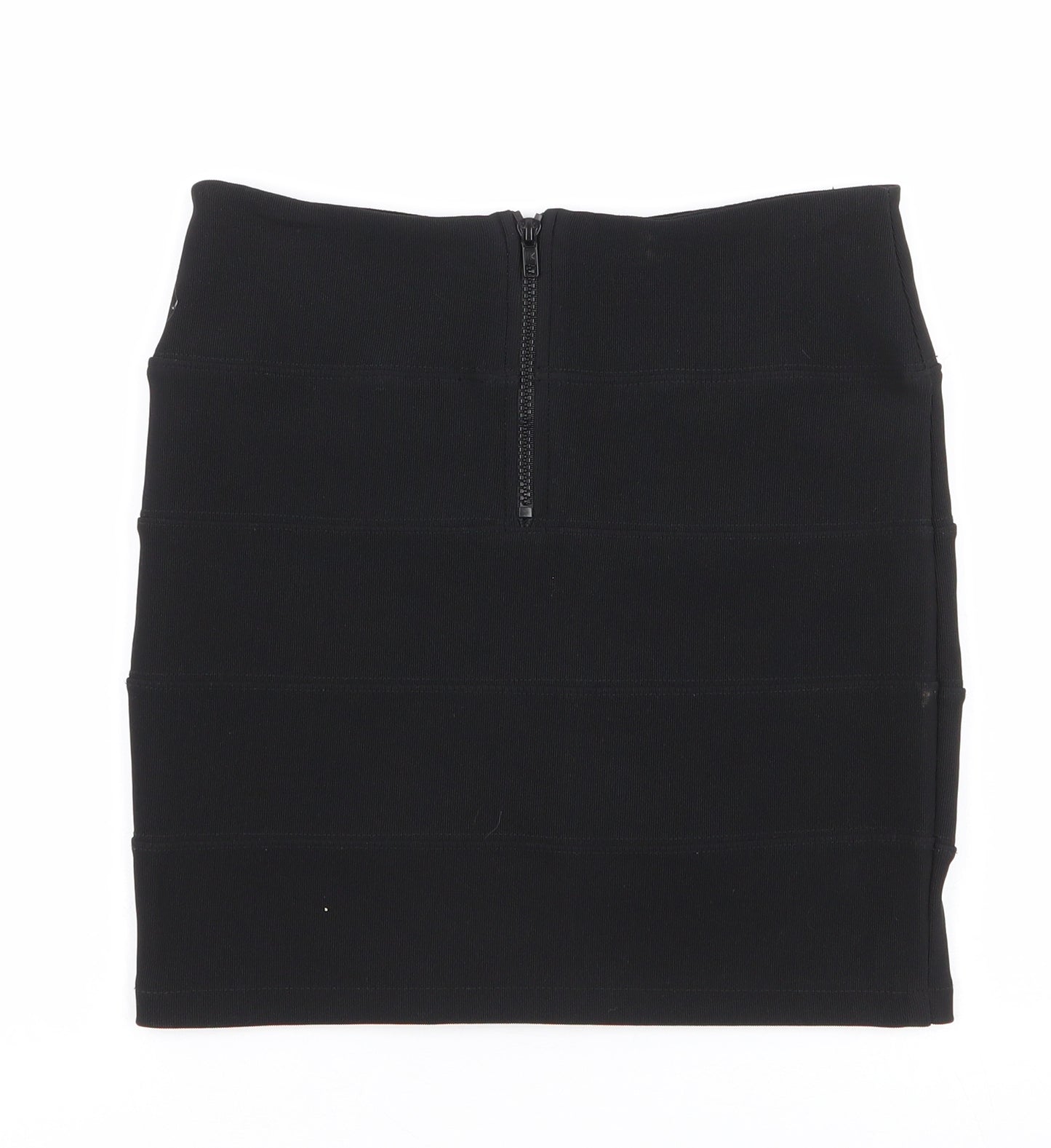 Topshop Womens Black  Polyester Mini Skirt Size 10   Zip