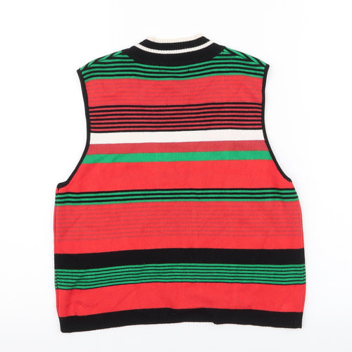 Glamorous Womens Multicoloured Striped Viscose Cropped Tank Size S High Neck