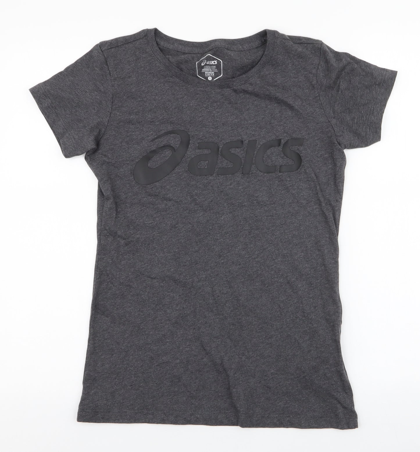 ASICS Womens Grey  100% Cotton Jersey T-Shirt Size S Round Neck