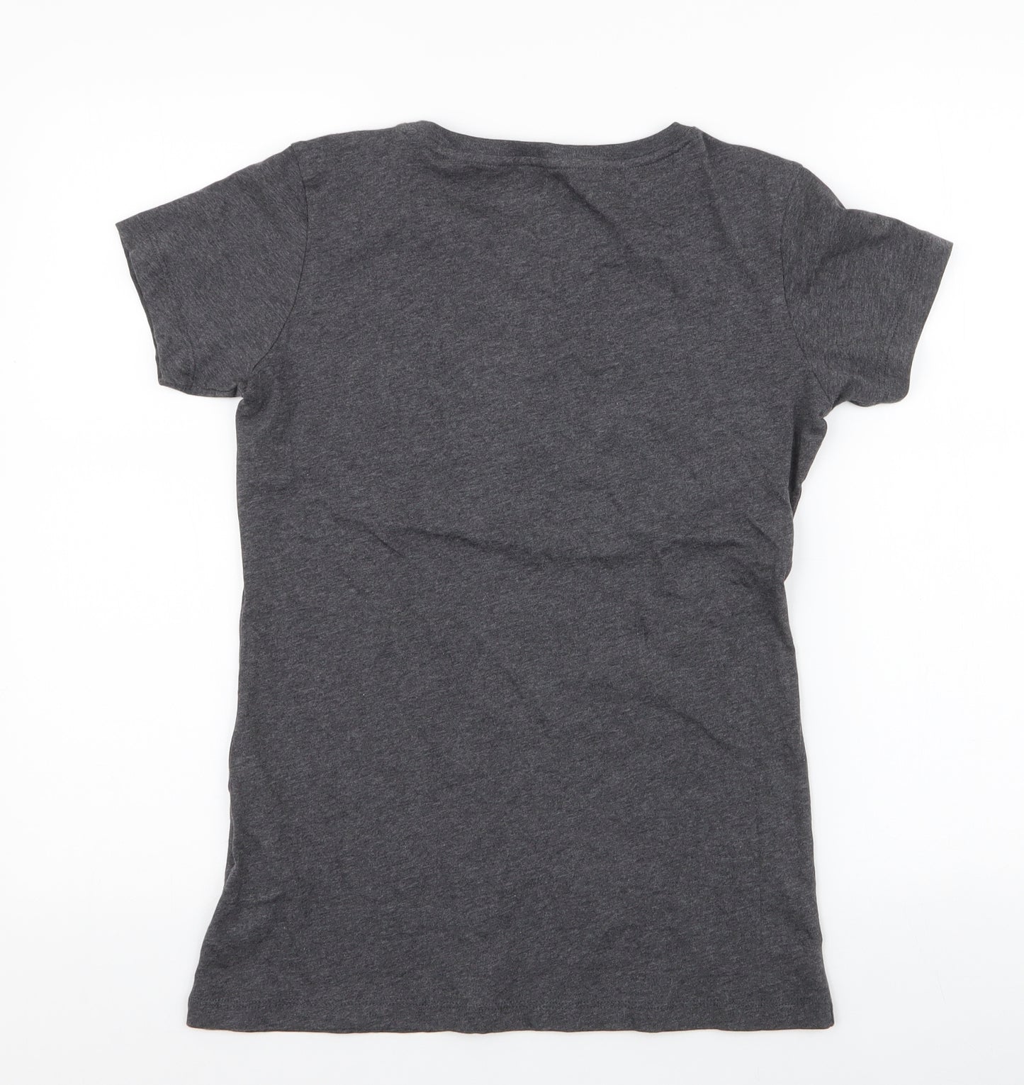 ASICS Womens Grey  100% Cotton Jersey T-Shirt Size S Round Neck