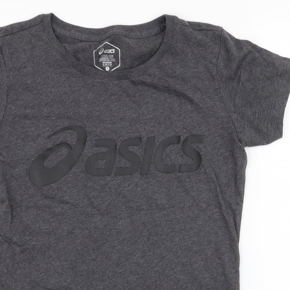 ASICS Womens Grey  100% Cotton Jersey T-Shirt Size S Round Neck