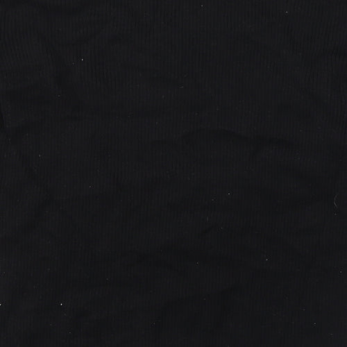 Debbie Morgan Womens Black  Cotton Jersey Blouse Size L V-Neck